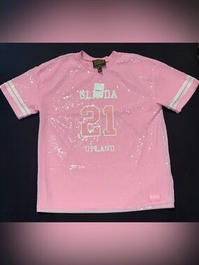 Wicked x Forever 21 Glinda Upland Pink Sequin Jersey Dress Sparkle Size X NWT